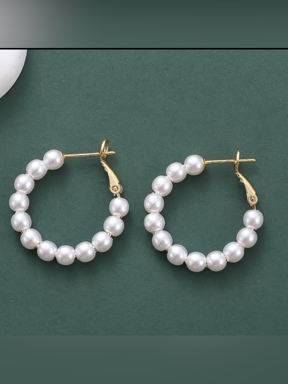 Target Gold Hoop Earrings with White Pearls - Women Jewelry